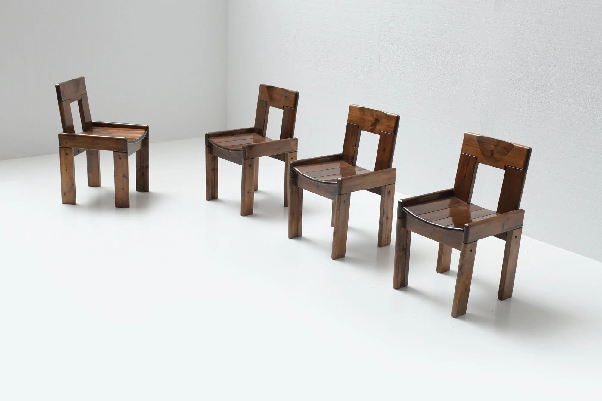 Dining Chairs in pine wood by Silvio Coppola for Fratelli
